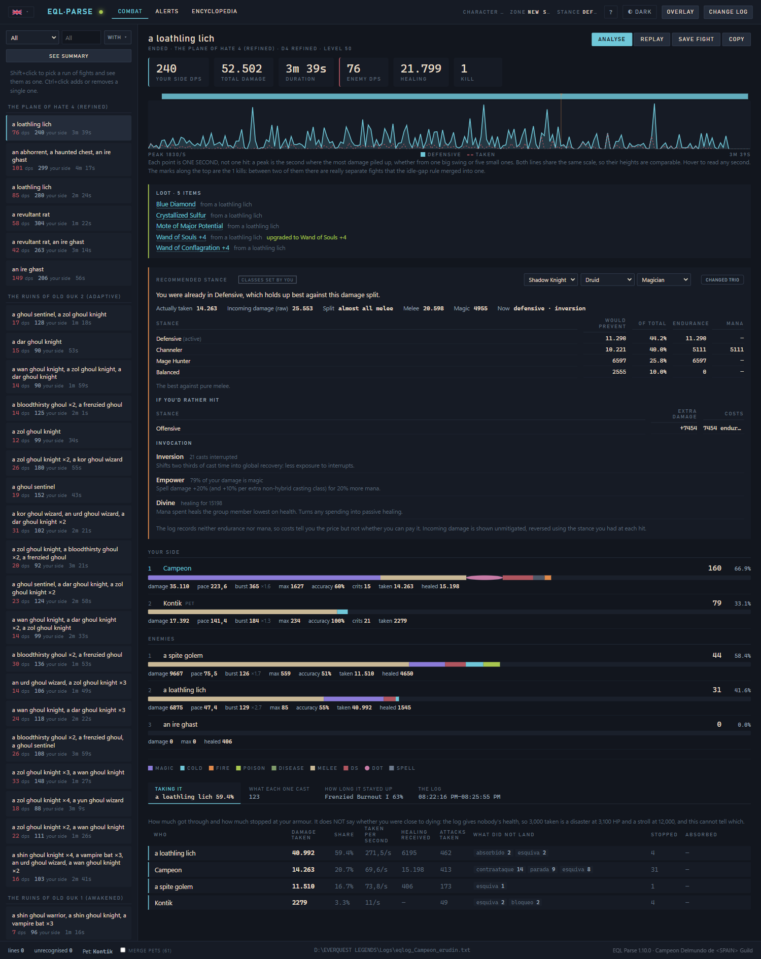 EQL Parse — combat parser
